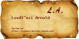 Lovászi Arnold névjegykártya