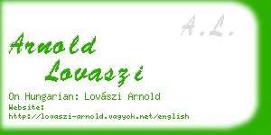 arnold lovaszi business card