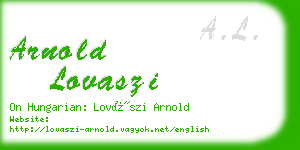 arnold lovaszi business card